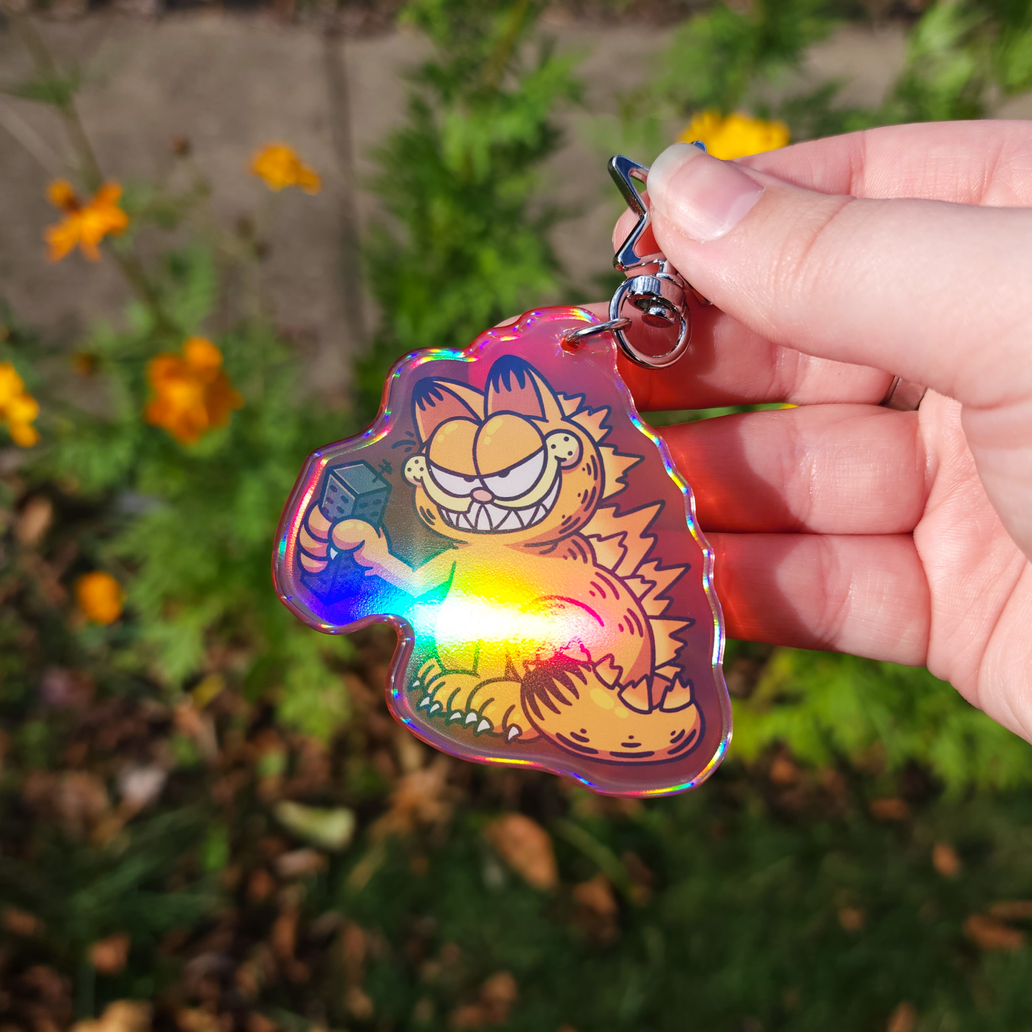 Garfzilla ✦ Keychain with Holo!