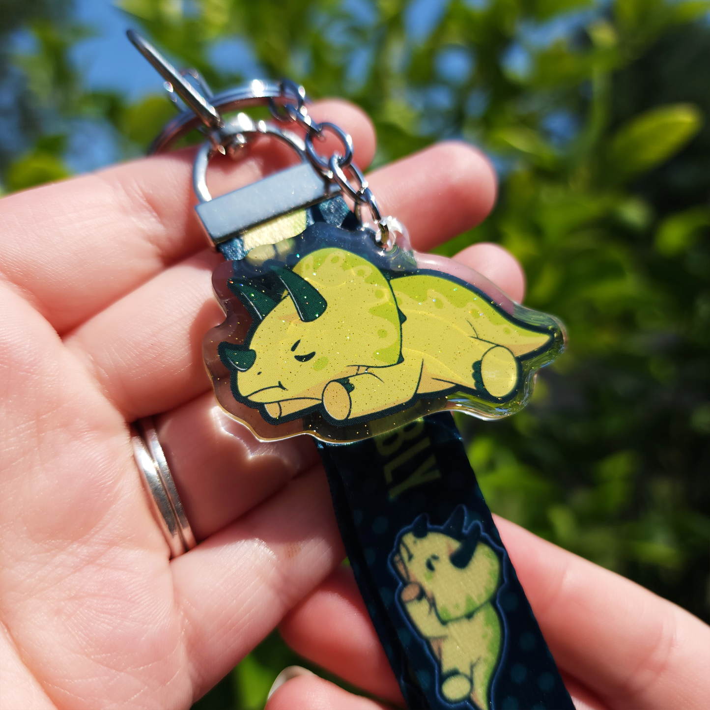 Silly Dinosaurs! ✦ Lanyard and Glitter Epoxy Keychain