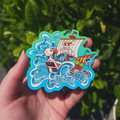 OP Pirate Anime ✦ Flowing Liquid Glitter Keychain