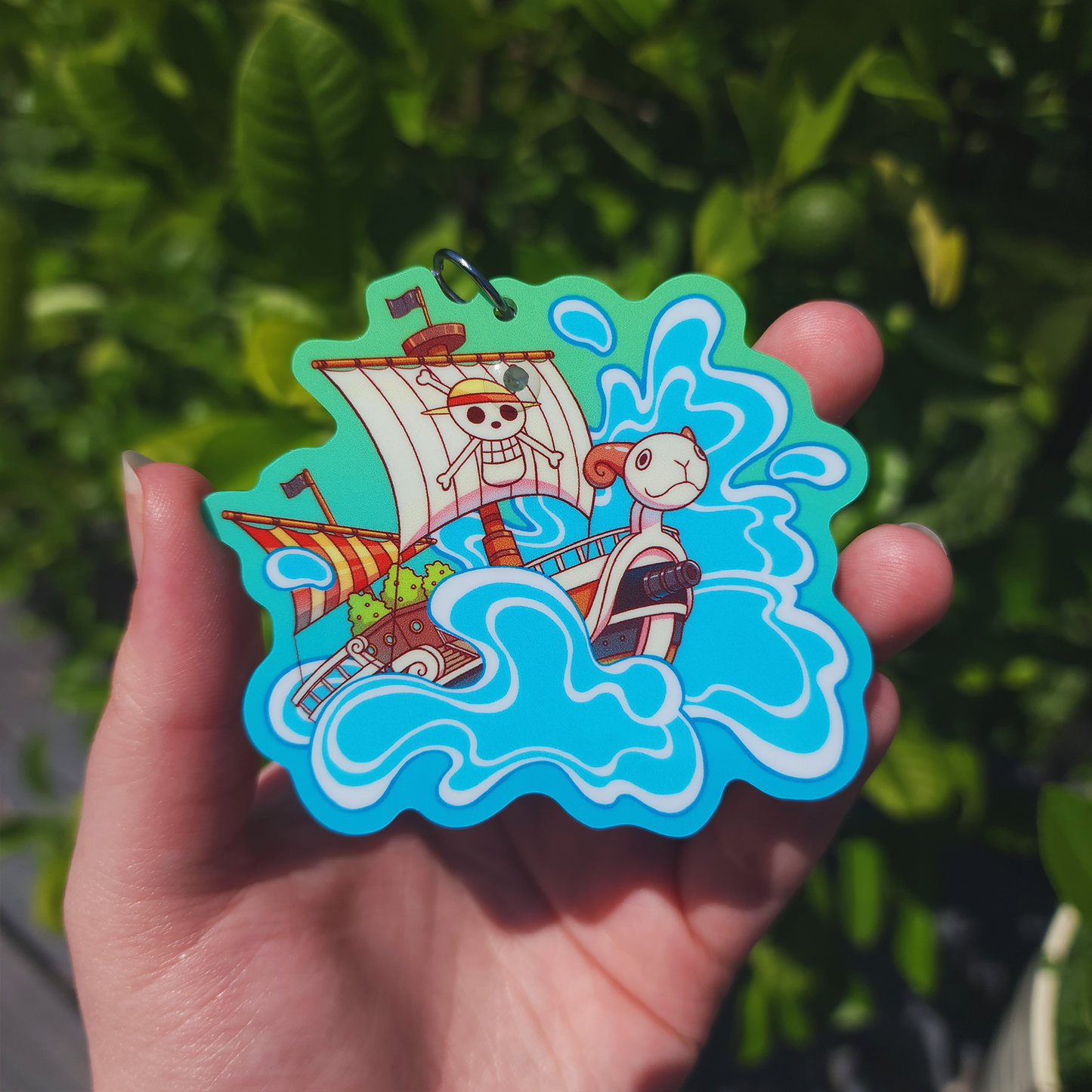 OP Pirate Anime ✦ Flowing Liquid Glitter Keychain