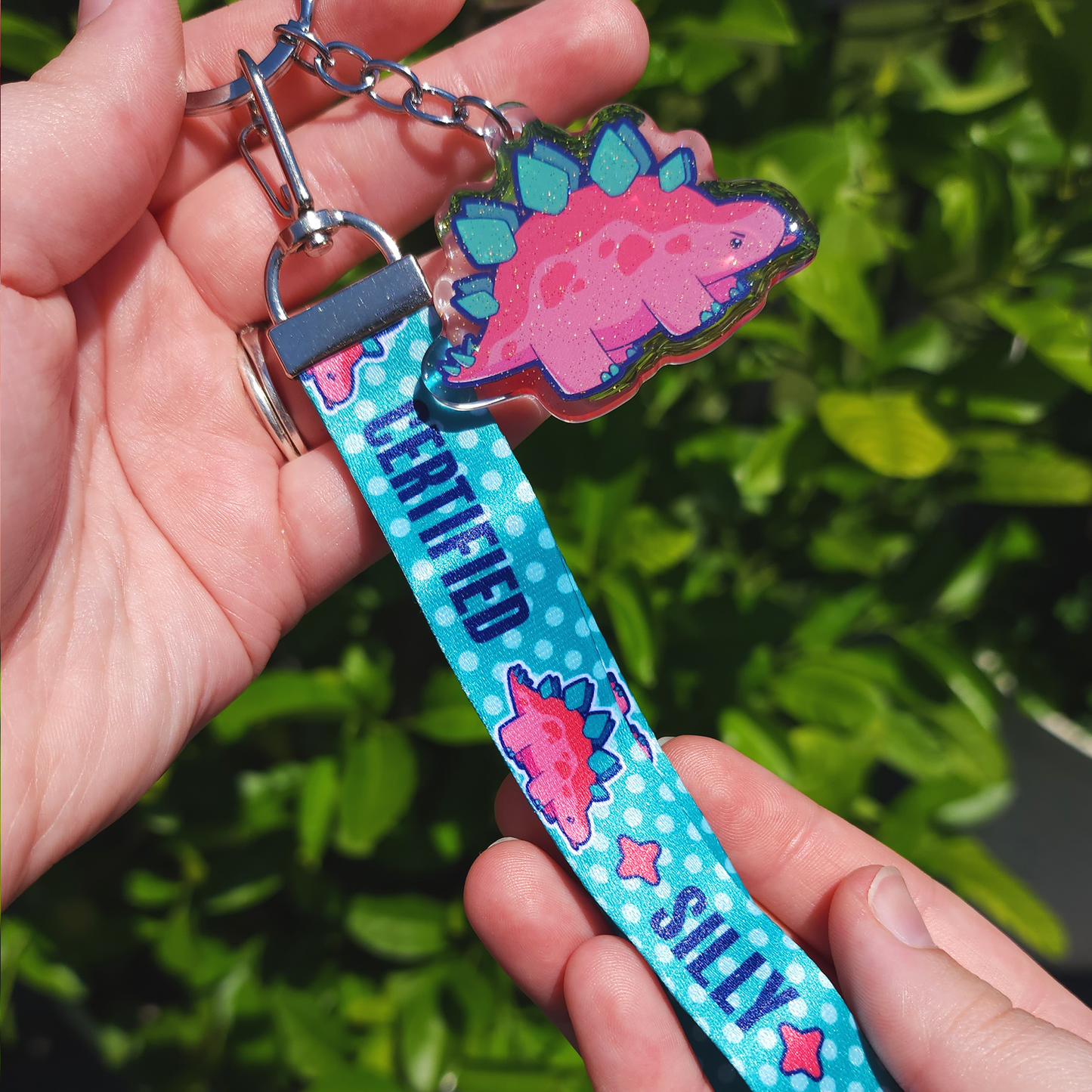 Silly Dinosaurs! ✦ Lanyard and Glitter Epoxy Keychain