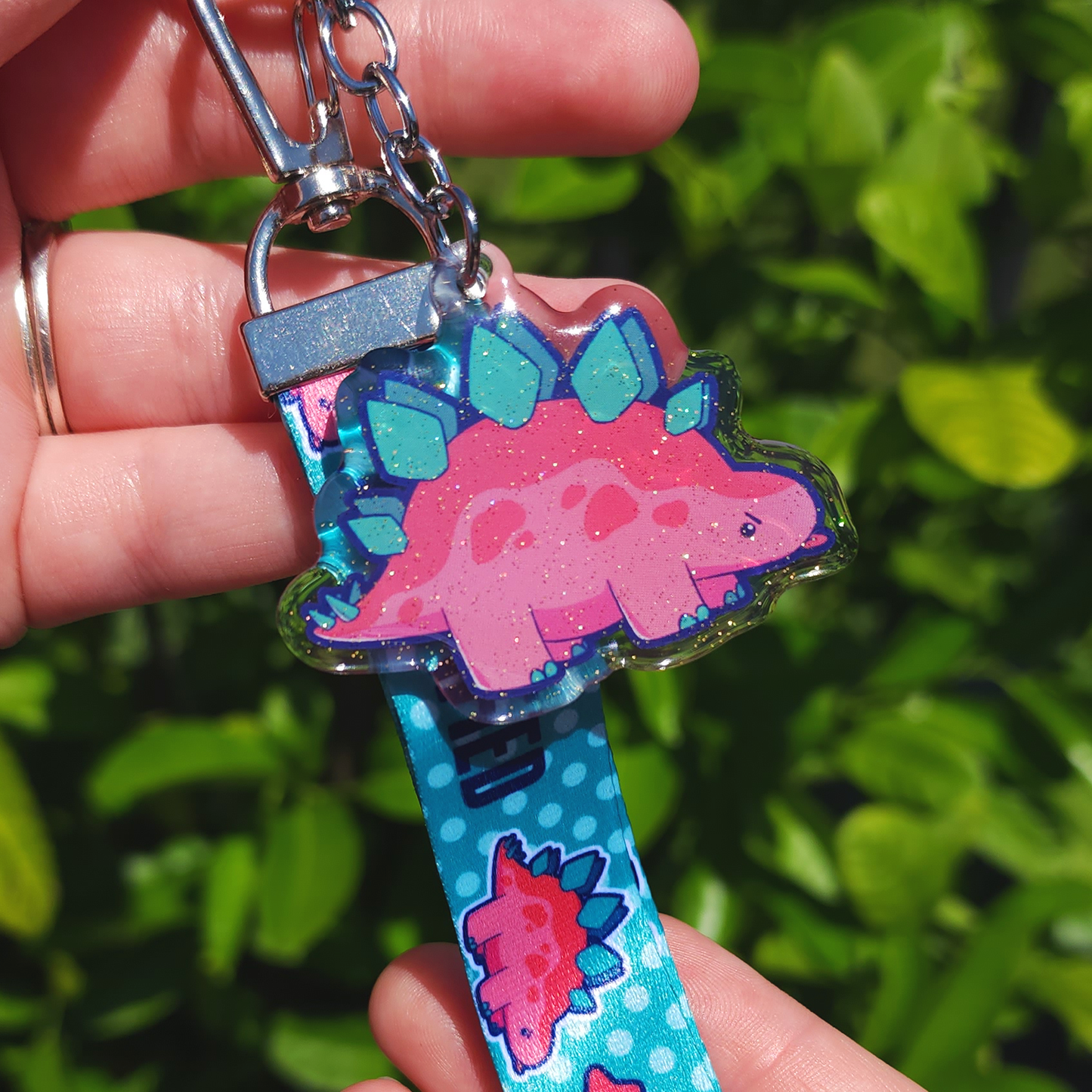Silly Dinosaurs! ✦ Lanyard and Glitter Epoxy Keychain