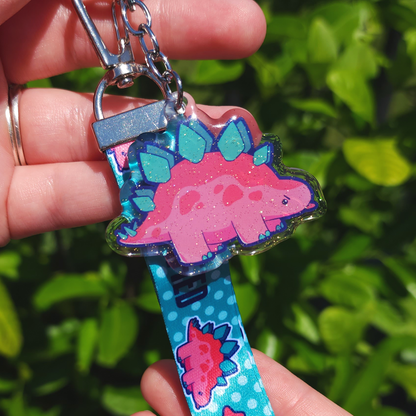 Silly Dinosaurs! ✦ Lanyard and Glitter Epoxy Keychain