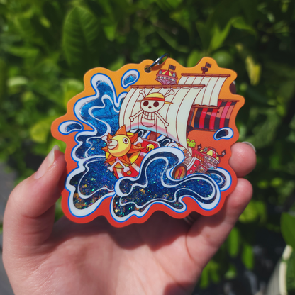 OP Pirate Anime ✦ Flowing Liquid Glitter Keychain