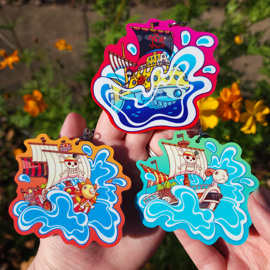 OP Pirate Anime ✦ Flowing Liquid Glitter Keychain