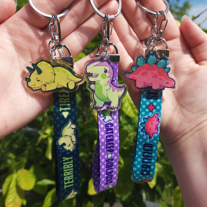 Silly Dinosaurs! ✦ Lanyard and Glitter Epoxy Keychain