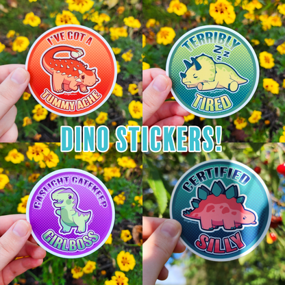 Dinos with Feelings! ✦ Waterproof Stickers