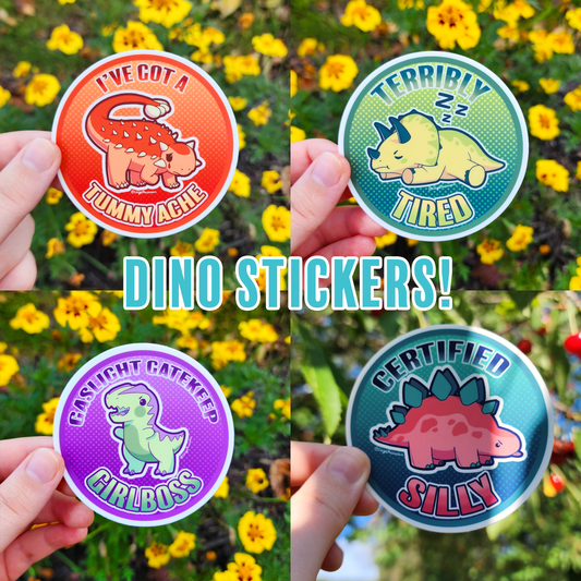 Dinos with Feelings! ✦ Waterproof Stickers