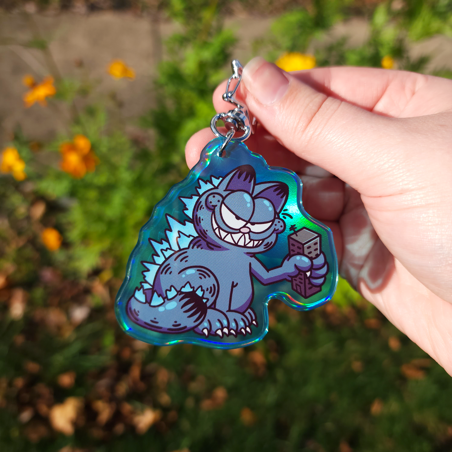 Garfzilla ✦ Keychain with Holo!