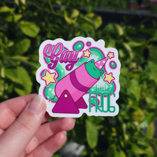 Gay Little Frog ✦ Clear Die Cut Sticker