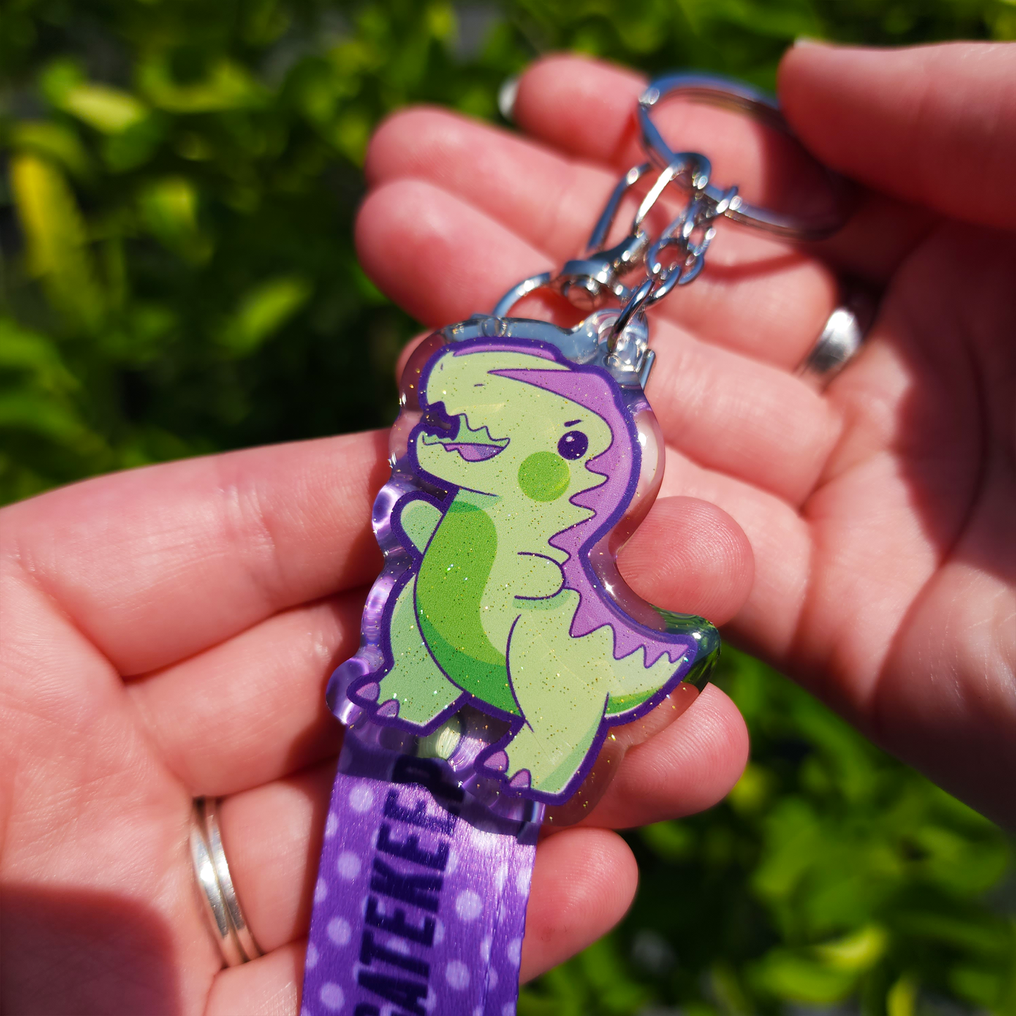 Silly Dinosaurs! ✦ Lanyard and Glitter Epoxy Keychain