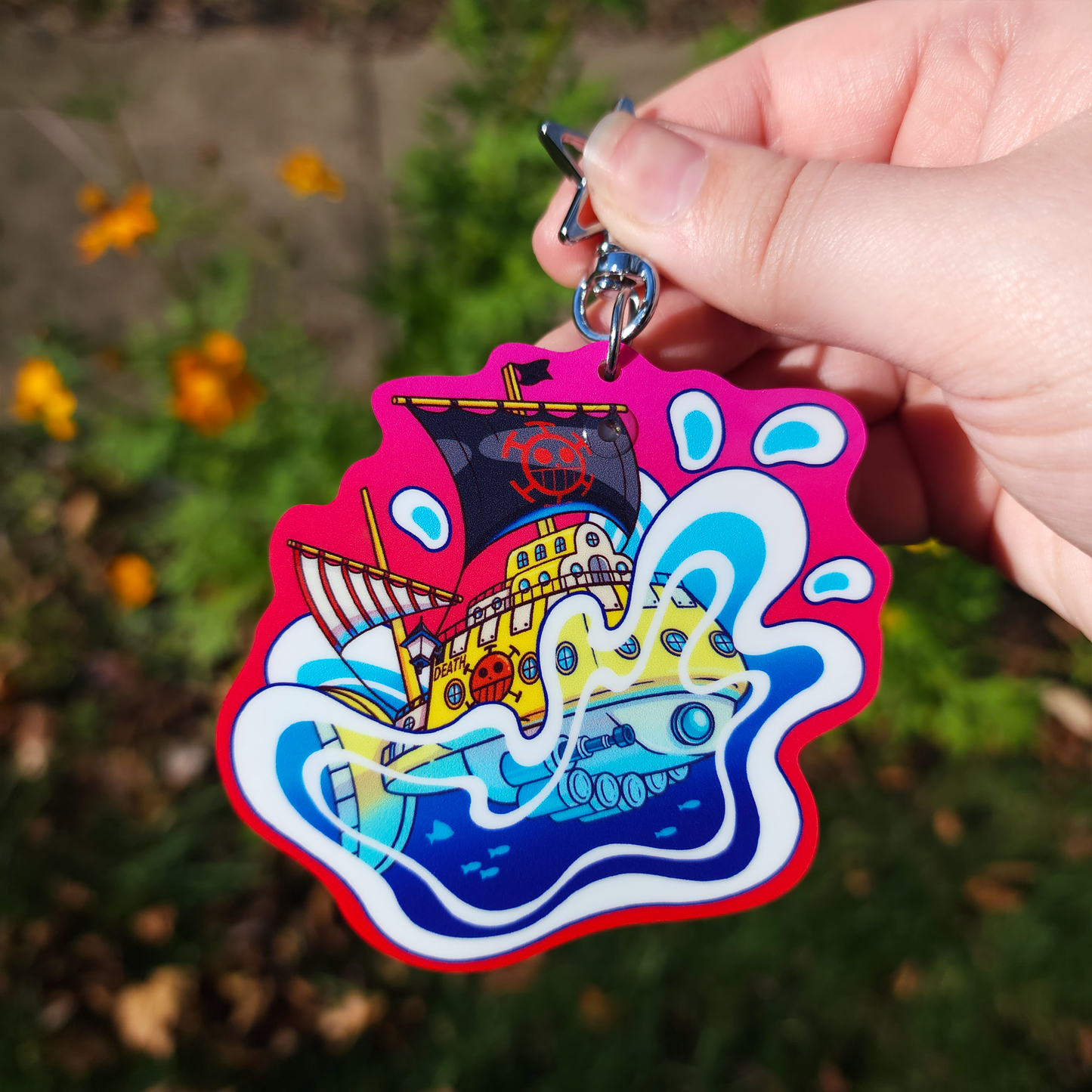OP Pirate Anime ✦ Flowing Liquid Glitter Keychain