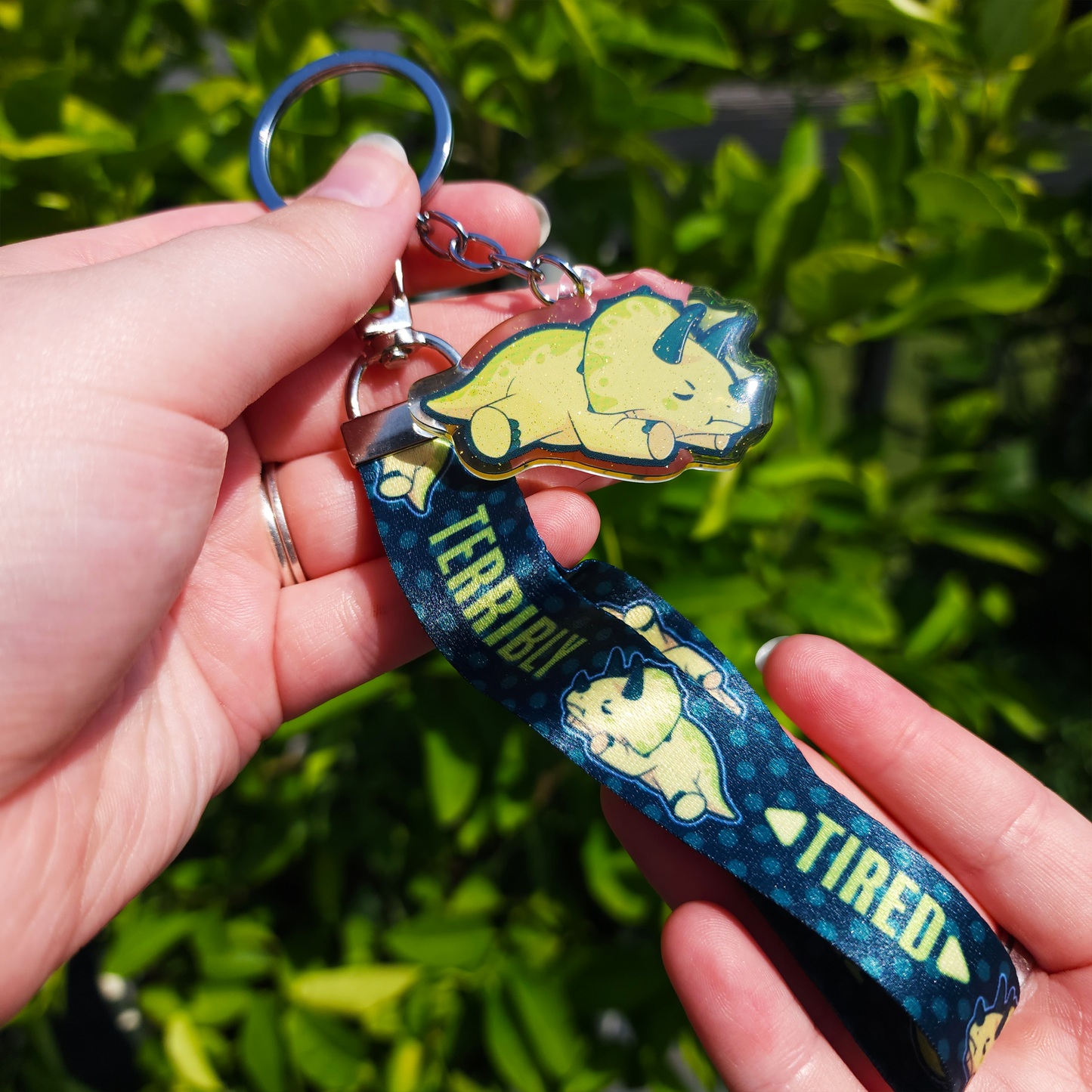 Silly Dinosaurs! ✦ Lanyard and Glitter Epoxy Keychain